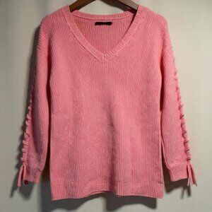 American Eagle Sweater Pink Braided Sleeve Details Size S/P